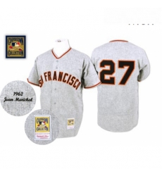 Mens Mitchell and Ness 1962 San Francisco Giants 27 Juan Marichal Authentic Grey Throwback MLB Jersey Mens Mitchell and Ness 1962 San Francisco Giants 27 Juan Marichal Authentic Grey Throwback MLB Jersey