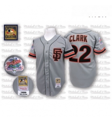 Mens Mitchell and Ness San Francisco Giants 22 Will Clark Replica Grey Throwback MLB Jersey Mens Mitchell and Ness San Francisco Giants 22 Will Clark Replica Grey Throwback MLB Jersey