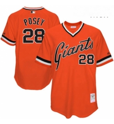 Mens Mitchell and Ness San Francisco Giants 28 Buster Posey Replica Orange Throwback MLB Jersey Mens Mitchell and Ness San Francisco Giants 28 Buster Posey Replica Orange Throwback MLB Jersey