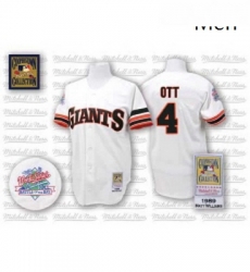 Mens Mitchell and Ness San Francisco Giants 4 Mel Ott Authentic White Throwback MLB Jersey Mens Mitchell and Ness San Francisco Giants 4 Mel Ott Authentic White Throwback MLB Jersey