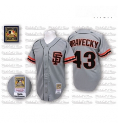 Mens Mitchell and Ness San Francisco Giants 43 Dave Dravecky Replica Grey Throwback MLB Jersey Mens Mitchell and Ness San Francisco Giants 43 Dave Dravecky Replica Grey Throwback MLB Jersey