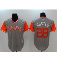 Men's San Francisco Giants #28 Buster Posey Gray Alternate Stitched Baseball Jersey Men's San Francisco Giants #28 Buster Posey Gray Alternate Stitched Baseball Jersey