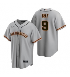 Men's San Francisco Giants #9 Brandon Belt 2020 Baseball Grey Jersey Men's San Francisco Giants #9 Brandon Belt 2020 Baseball Grey Jersey