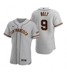 Men's San Francisco Giants #9 Brandon Belt Gray Road Jersey Men's San Francisco Giants #9 Brandon Belt Gray Road Jersey