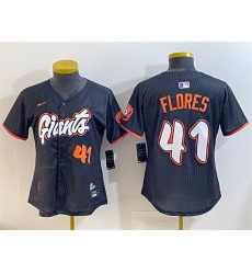 Women San Francisco Giants 41 Wilmer Flores Anthracite 2025 City Connect Limited Stitched Baseball Jersey