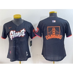 Women San Francisco Giants Team Big Logo Anthracite 2025 City Connect Limited Stitched Baseball Jersey 1