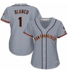 Womens Majestic San Francisco Giants 1 Gregor Blanco Authentic Grey Road Cool Base MLB Jersey Womens Majestic San Francisco Giants 1 Gregor Blanco Authentic Grey Road Cool Base MLB Jersey