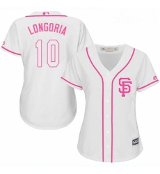 Womens Majestic San Francisco Giants 10 Evan Longoria Replica White Fashion Cool Base MLB Jersey Womens Majestic San Francisco Giants 10 Evan Longoria Replica White Fashion Cool Base MLB Jersey