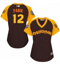 Womens Majestic San Francisco Giants 12 Joe Panik Authentic Brown 2016 All Star National League BP Cool Base MLB Jersey Womens Majestic San Francisco Giants 12 Joe Panik Authentic Brown 2016 All Star National League BP Cool Base MLB Jersey