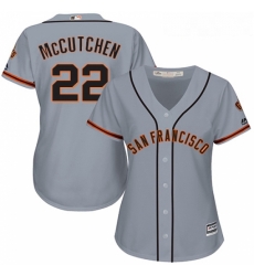 Womens Majestic San Francisco Giants 22 Andrew McCutchen Replica Grey Road Cool Base MLB Jersey Womens Majestic San Francisco Giants 22 Andrew McCutchen Replica Grey Road Cool Base MLB Jersey