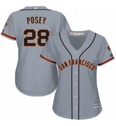 Womens Majestic San Francisco Giants 28 Buster Posey Authentic Grey Road Cool Base MLB Jersey Womens Majestic San Francisco Giants 28 Buster Posey Authentic Grey Road Cool Base MLB Jersey