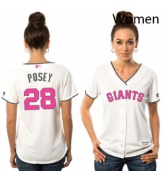 Womens Majestic San Francisco Giants 28 Buster Posey Replica White Mothers Day Cool Base MLB Jersey Womens Majestic San Francisco Giants 28 Buster Posey Replica White Mothers Day Cool Base MLB Jersey