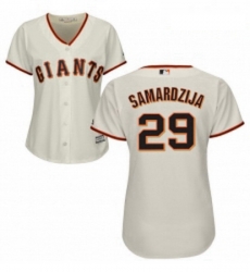Womens Majestic San Francisco Giants 29 Jeff Samardzija Replica Cream Home Cool Base MLB Jersey Womens Majestic San Francisco Giants 29 Jeff Samardzija Replica Cream Home Cool Base MLB Jersey