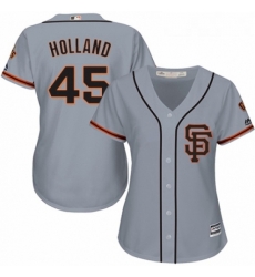 Womens Majestic San Francisco Giants 45 Derek Holland Replica Grey Road 2 Cool Base MLB Jersey Womens Majestic San Francisco Giants 45 Derek Holland Replica Grey Road 2 Cool Base MLB Jersey