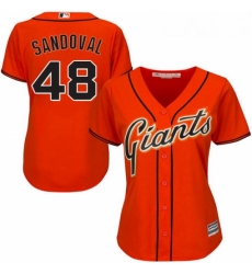 Womens Majestic San Francisco Giants 48 Pablo Sandoval Replica Orange Alternate Cool Base MLB Jersey Womens Majestic San Francisco Giants 48 Pablo Sandoval Replica Orange Alternate Cool Base MLB Jersey