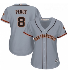 Womens Majestic San Francisco Giants 8 Hunter Pence Authentic Grey Road Cool Base MLB Jersey Womens Majestic San Francisco Giants 8 Hunter Pence Authentic Grey Road Cool Base MLB Jersey