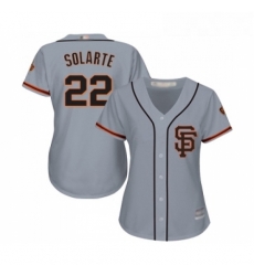 Womens San Francisco Giants 22 Yangervis Solarte Replica Grey Road 2 Cool Base Baseball Jersey Womens San Francisco Giants 22 Yangervis Solarte Replica Grey Road 2 Cool Base Baseball Jersey