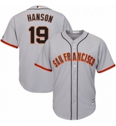 Youth Majestic San Francisco Giants 19 Alen Hanson Replica Grey Road Cool Base MLB Jersey Youth Majestic San Francisco Giants 19 Alen Hanson Replica Grey Road Cool Base MLB Jersey
