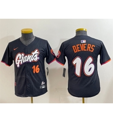 Youth San Francisco Giants 16 Rafael Devers Anthracite 2025 City Connect Limited Stitched Baseball Jersey