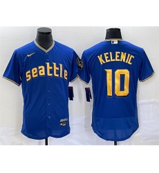 Men Seattle Mariners 10 Jarred Kelenic Royal 2023 City Connect Flex Base Stitched Jersey Men Seattle Mariners 10 Jarred Kelenic Royal 2023 City Connect Flex Base Stitched Jersey