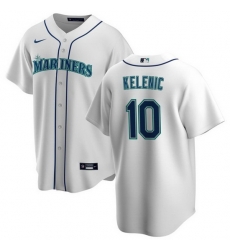 Men Seattle Mariners 10 Jarred Kelenic White Cool Base Stitched Jersey Men Seattle Mariners 10 Jarred Kelenic White Cool Base Stitched Jersey