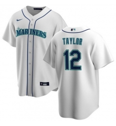 Men Seattle Mariners 12 Samad Taylor White Cool Base Stitched Jersey Men Seattle Mariners 12 Samad Taylor White Cool Base Stitched Jersey