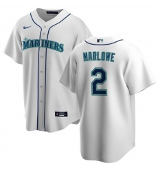 Men Seattle Mariners 2 Cade Marlowe White Cool Base Stitched Jersey Men Seattle Mariners 2 Cade Marlowe White Cool Base Stitched Jersey