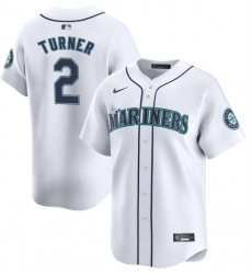 Men Seattle Mariners 2 Justin Turner White 2024 Home Limited Stitched Jersey Men Seattle Mariners 2 Justin Turner White 2024 Home Limited Stitched Jersey