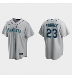 Men Seattle Mariners 23 Ty France Gray Cool Base Stitched Jersey Men Seattle Mariners 23 Ty France Gray Cool Base Stitched Jersey