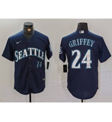 Men Seattle Mariners 24 Ken Griffey Jr Navy Cool Base Stitched Baseball Jersey Men Seattle Mariners 24 Ken Griffey Jr Navy Cool Base Stitched Baseball Jersey