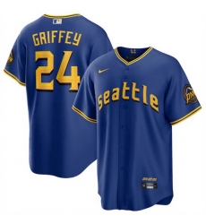 Men Seattle Mariners 24 Ken Griffey Jr Royal 2023 City Connect Cool Base Stitched Baseball Jersey Men Seattle Mariners 24 Ken Griffey Jr Royal 2023 City Connect Cool Base Stitched Baseball Jersey