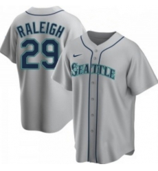 Men Seattle Mariners 29 Cal Raleigh Grey Cool Base Stitched Jersey Men Seattle Mariners 29 Cal Raleigh Grey Cool Base Stitched Jersey