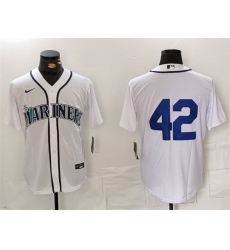 Men Seattle Mariners 42 Jackie Robinson White Cool Base Stitched Jersey Men Seattle Mariners 42 Jackie Robinson White Cool Base Stitched Jersey