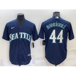Men Seattle Mariners 44 Julio Rodr EDguez Navy Cool Base Stitched Jersey 7