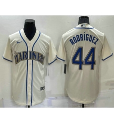 Men Seattle Mariners 44 Julio Rodriguez Cream Stitched MLB Cool Base Nike Jersey Men Seattle Mariners 44 Julio Rodriguez Cream Stitched MLB Cool Base Nike Jersey