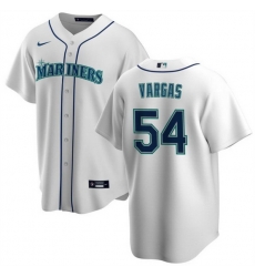 Men Seattle Mariners 54 Carlos Vargas White Cool Base Stitched Jersey Men Seattle Mariners 54 Carlos Vargas White Cool Base Stitched Jersey
