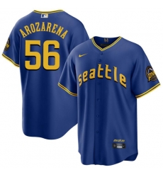 Men Seattle Mariners 56 Randy Arozarena Royal City Connect Cool Base Stitched Baseball Jersey Men Seattle Mariners 56 Randy Arozarena Royal City Connect Cool Base Stitched Baseball Jersey