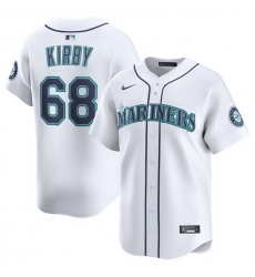 Men Seattle Mariners 68 George Kirby White Home Limited Stitched Baseball Jersey Men Seattle Mariners 68 George Kirby White Home Limited Stitched Baseball Jersey
