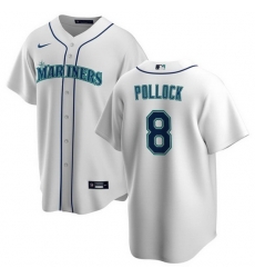Men Seattle Mariners 8 AJ Pollock White Cool Base Stitched Jersey Men Seattle Mariners 8 AJ Pollock White Cool Base Stitched Jersey
