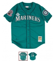 Men Seattle Mariners Ken Griffey Jr #24 MItchell Ness Stitched Jersey Men Seattle Mariners Ken Griffey Jr #24 MItchell Ness Stitched Jersey