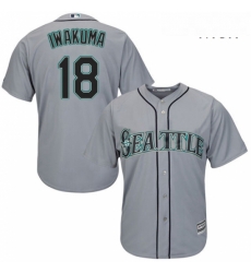 Mens Majestic Seattle Mariners 18 Hisashi Iwakuma Replica Grey Road Cool Base MLB Jersey Mens Majestic Seattle Mariners 18 Hisashi Iwakuma Replica Grey Road Cool Base MLB Jersey