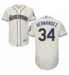 Mens Majestic Seattle Mariners 34 Felix Hernandez Cream Alternate Flex Base Authentic Collection MLB Jersey Mens Majestic Seattle Mariners 34 Felix Hernandez Cream Alternate Flex Base Authentic Collection MLB Jersey