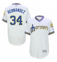Mens Majestic Seattle Mariners 34 Felix Hernandez White Flexbase Authentic Collection Cooperstown MLB Jersey Mens Majestic Seattle Mariners 34 Felix Hernandez White Flexbase Authentic Collection Cooperstown MLB Jersey