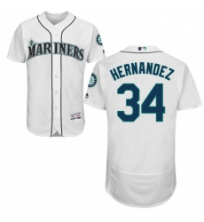 Mens Majestic Seattle Mariners 34 Felix Hernandez White Home Flex Base Authentic Collection MLB Jersey Mens Majestic Seattle Mariners 34 Felix Hernandez White Home Flex Base Authentic Collection MLB Jersey