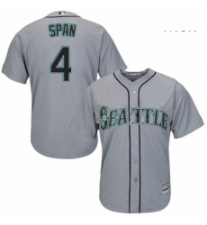 Mens Majestic Seattle Mariners 4 Denard Span Replica Grey Road Cool Base MLB Jersey Mens Majestic Seattle Mariners 4 Denard Span Replica Grey Road Cool Base MLB Jersey