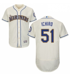 Mens Majestic Seattle Mariners 51 Ichiro Suzuki Cream Alternate Flex Base Authentic Collection MLB Jersey Mens Majestic Seattle Mariners 51 Ichiro Suzuki Cream Alternate Flex Base Authentic Collection MLB Jersey