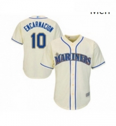 Mens Seattle Mariners 10 Edwin Encarnacion Replica Cream Alternate Cool Base Baseball Jersey Mens Seattle Mariners 10 Edwin Encarnacion Replica Cream Alternate Cool Base Baseball Jersey