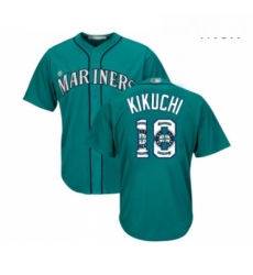 Mens Seattle Mariners 18 Yusei Kikuchi Authentic Teal Green Team Logo Fashion Cool Base Baseball Jersey Mens Seattle Mariners 18 Yusei Kikuchi Authentic Teal Green Team Logo Fashion Cool Base Baseball Jersey