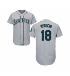 Mens Seattle Mariners 18 Yusei Kikuchi Grey Road Flex Base Authentic Collection Baseball Jersey Mens Seattle Mariners 18 Yusei Kikuchi Grey Road Flex Base Authentic Collection Baseball Jersey