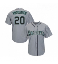 Mens Seattle Mariners 20 Dan Vogelbach Replica Grey Road Cool Base Baseball Jersey Mens Seattle Mariners 20 Dan Vogelbach Replica Grey Road Cool Base Baseball Jersey